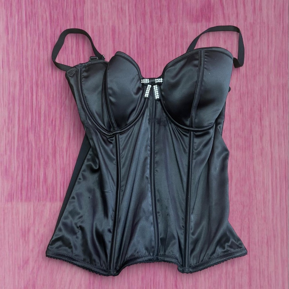 victoria's secret sexy little things black deadstock corset mesh top